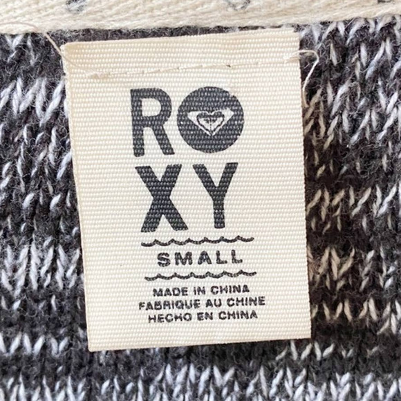 ROXY Stripe Knit Open Duster Hooded Cardigan sz S - Picture 7 of 8